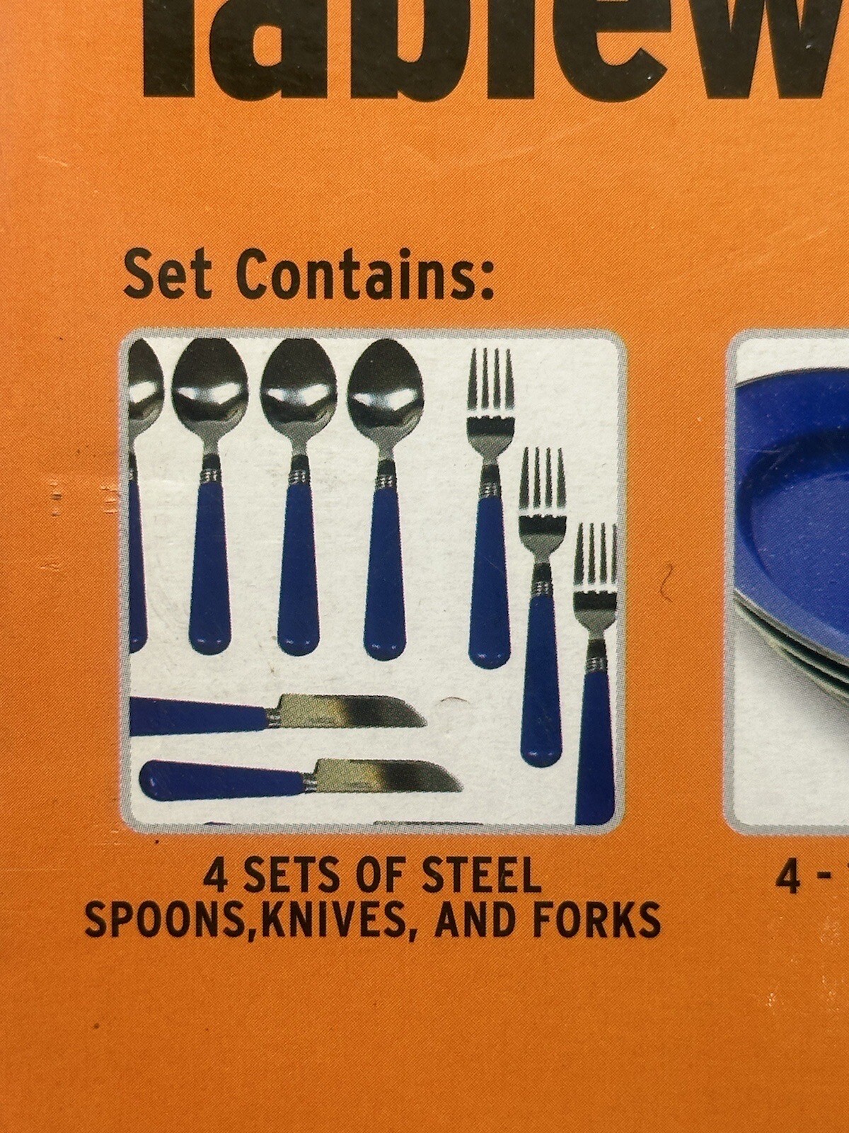 Tableware Set Enamel On Steel Service For 4 NOS Unopened Box