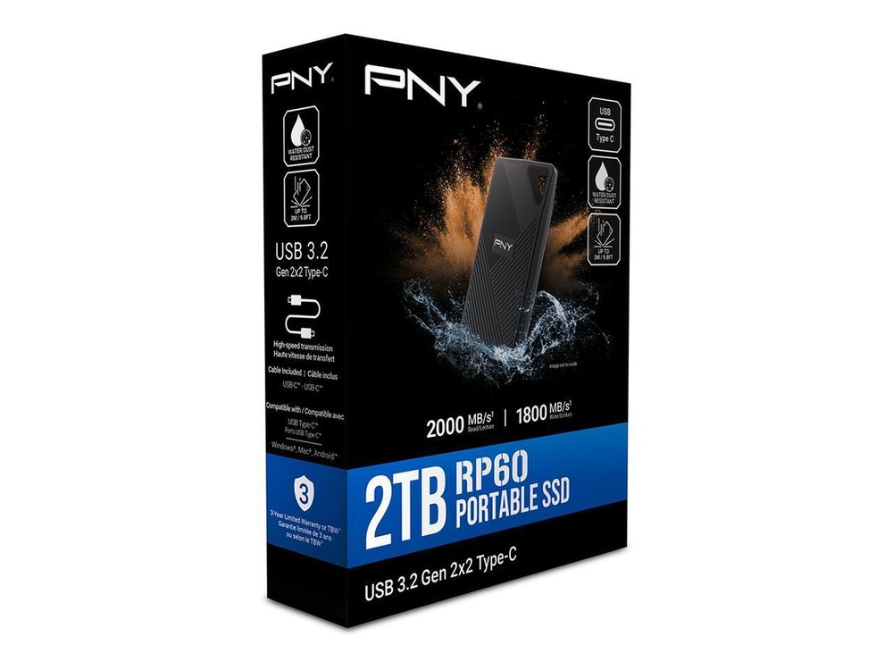 PNY 2TB USB 3.2 Gen 2x2 Type-C Portable SSD