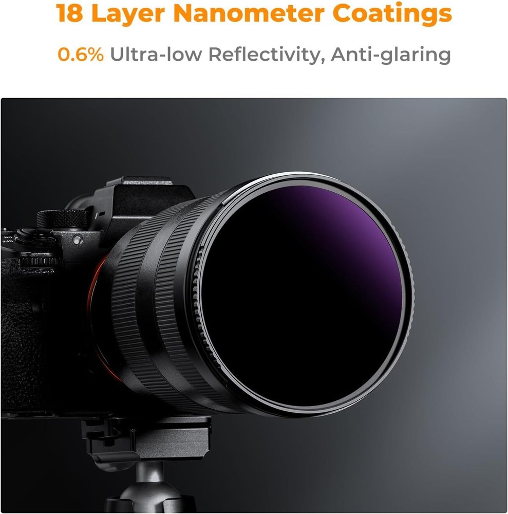 K&F Concept 49-95mm ND1000000 Solid Neutral Density Filter Solar Filter Eclipse