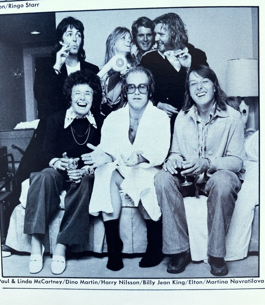 Elton John, Bernie Taupin, Signed, Five Years of Fun, 1975, +Troubadour Ticket