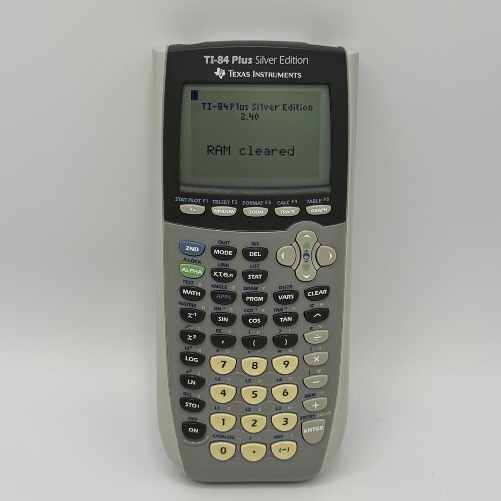 Texas Instruments TI-84 Plus Silver Edition Graphing Calculator W/Cover - Tested