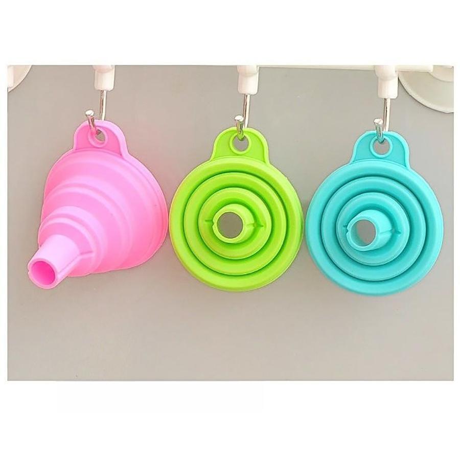 4 Foldable Silicone Funnel Set - Multi-Use Kitchen Funnels for Liquid Transfer