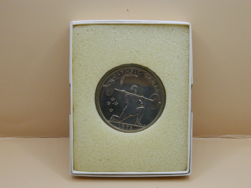 1976 SAMOA $1 PROOF OLYMPIC WEIGHT LIFTER