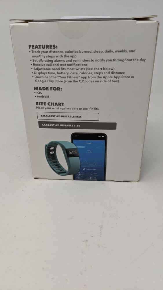 GEMS Activity Tracker (Sky Blue, Set Alarm, Keep Data, Bluetooth, iOS/Android)