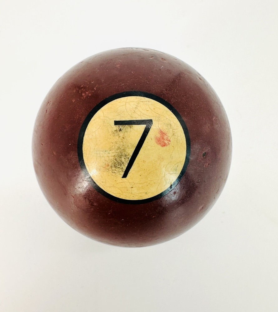 Vintage Clay #7 Solid Burgundy Pool Billiards Ball