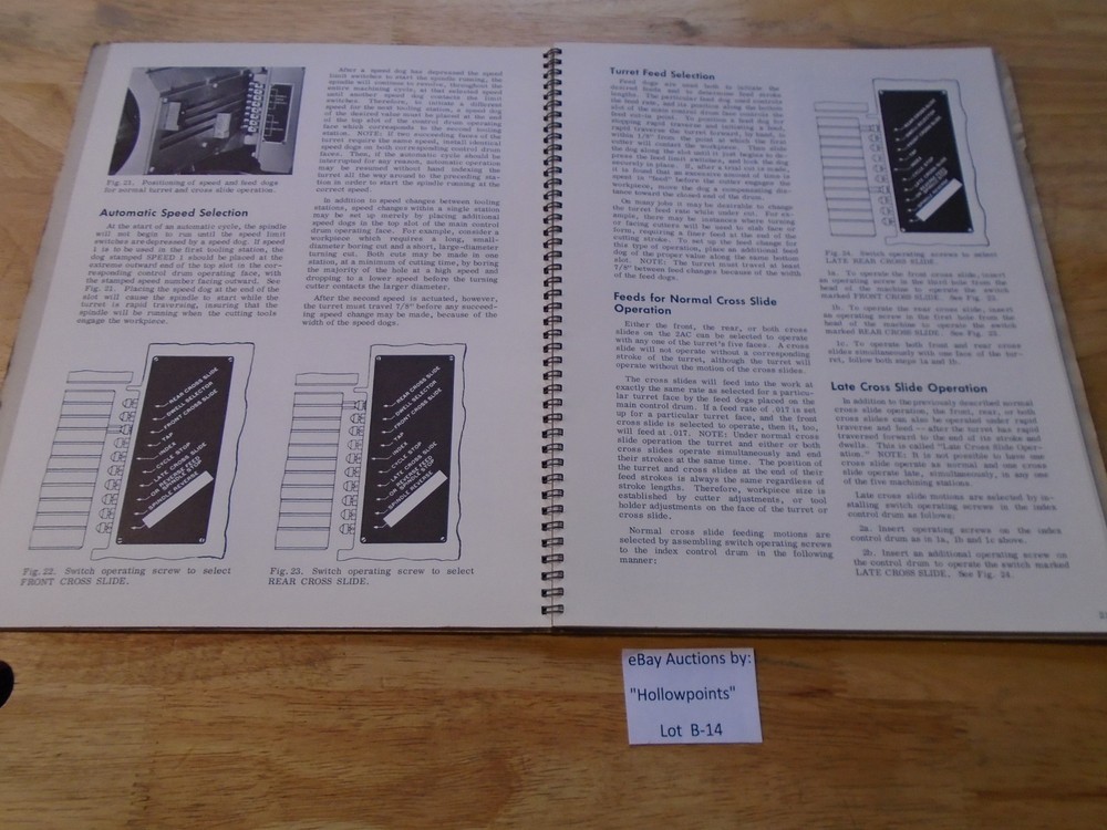 Warney & Swasey 2-AC Operating Instructions Single Spindle Automatic Manual B14