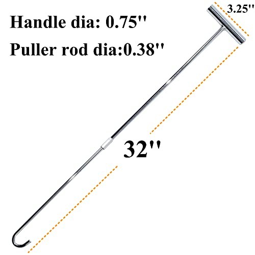 32 inches 5th Wheel pin Puller Hook Solid Steel Chrome Plated Wheel pin Puller