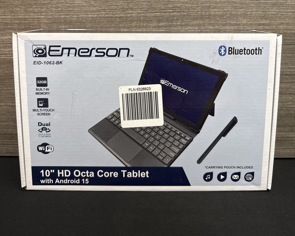 EMERSON EID-1062-BK 10" HD Octa Core Tablet with Android 15