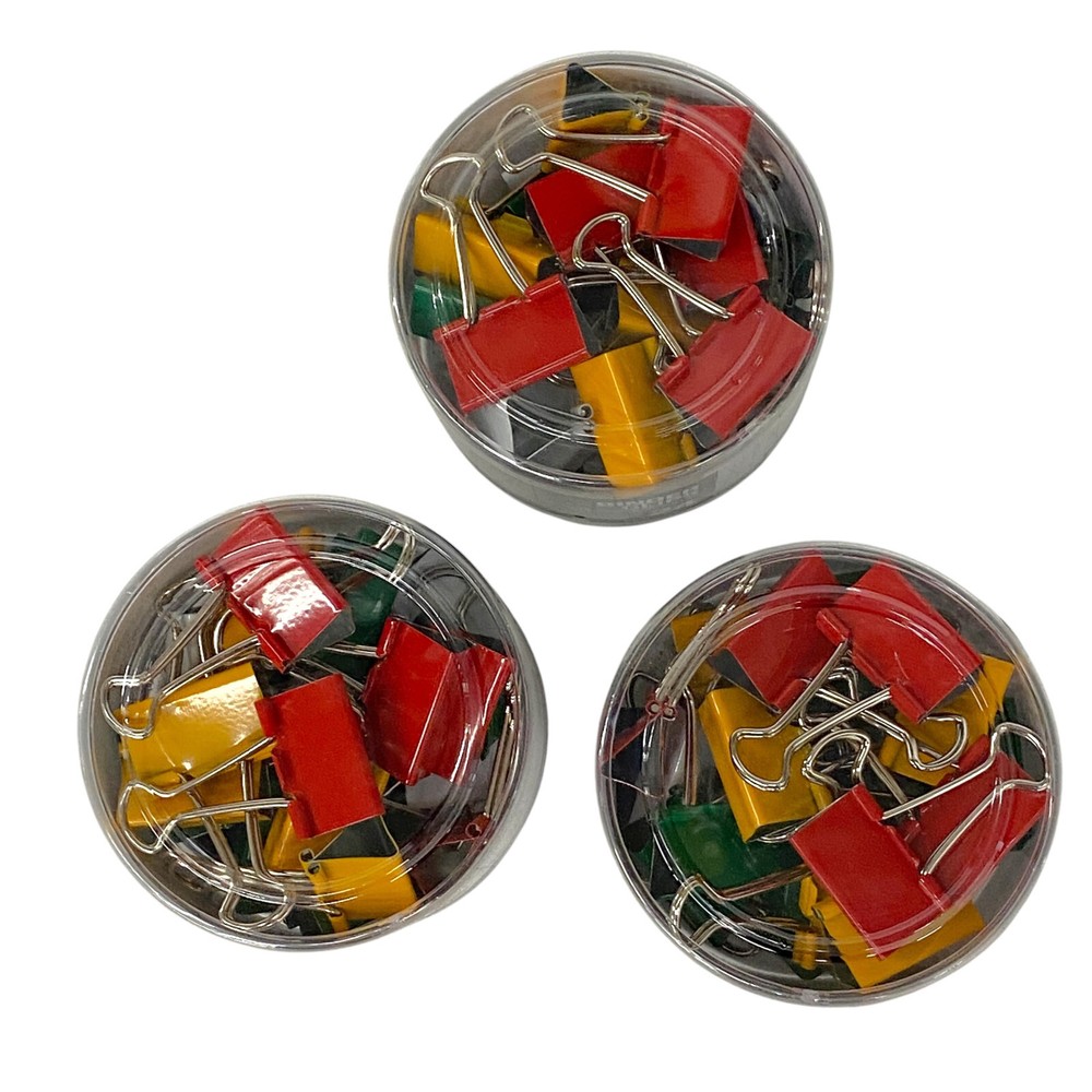 Binder Clips 274476 Medium 5/8 in Capacity, Assorted Colors, 24 Per Box, 3 Boxes