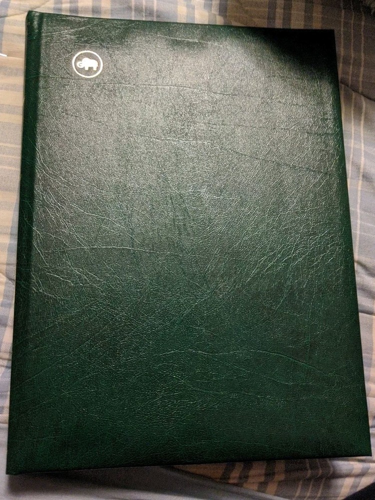 Stamp Stock Book 16 Black Pgs 9Rows Berlin Dk Green Leather