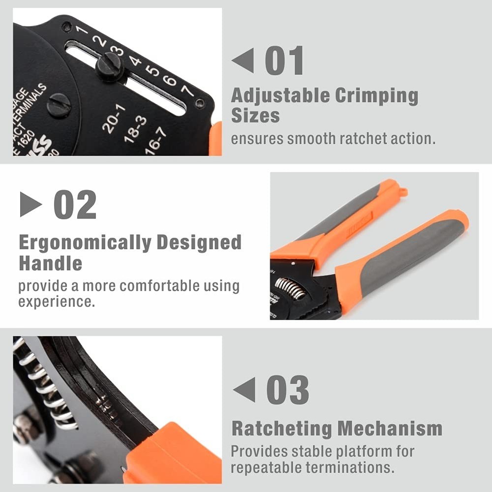 iCrimp IWD-1620 Deutsch Crimp Tool, Size 16 Crimper, Solid Multicolor