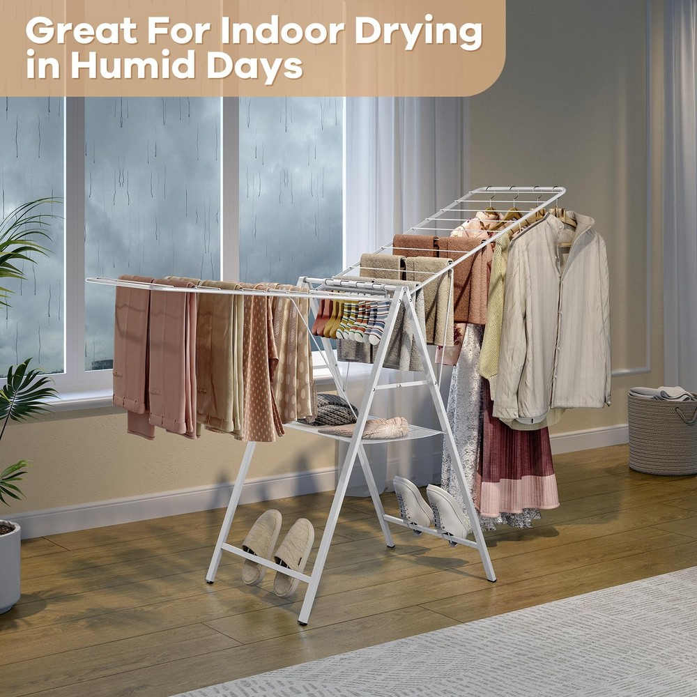 Drying Rack Clothing, Clothes Drying Rack Foldable, Metal Laundry Drying Rack...