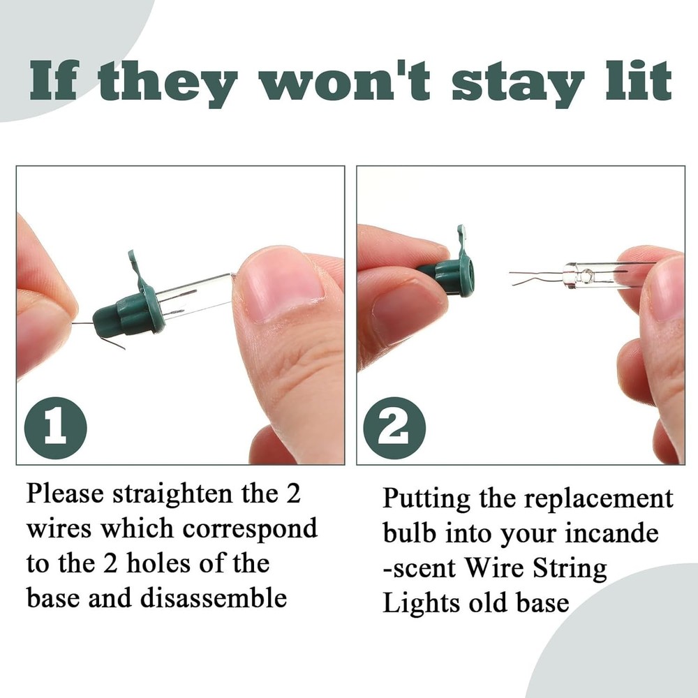 60 Count Christmas Tree Replacement Light Bulbs 2.5v 0.425 Watt Replacement B...
