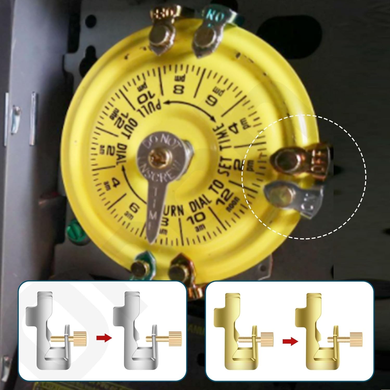 Pool Timer On Off Clips t104r for Intermatic 156T1978A, Time Silver, Gold