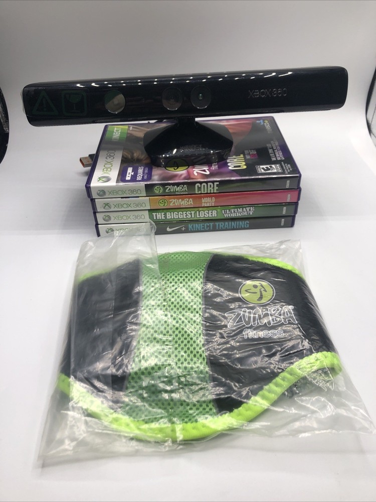 J4 Microsoft Xbox 360 Kinect Sensor Bundle – 4 Kinect Games + Sensor Zumba Strap