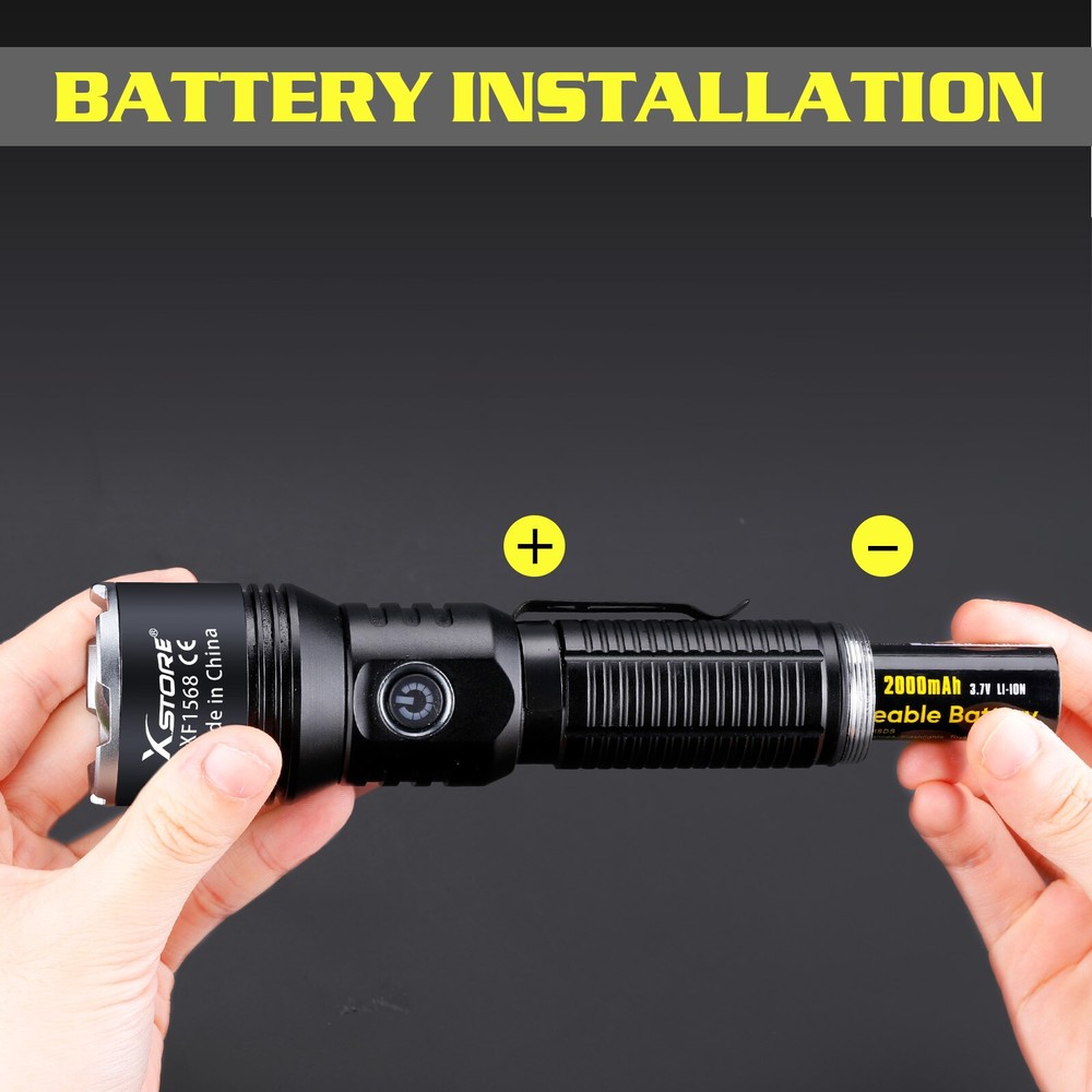 Super Bright 5000000Lumen 2Modes LED Flashlight Rechargeable Tactical Work Light