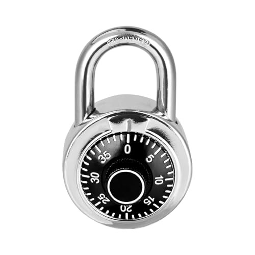 Combination Padlock 1 Pack, Fixed Dial Combination Padlock with 1 PACK Black