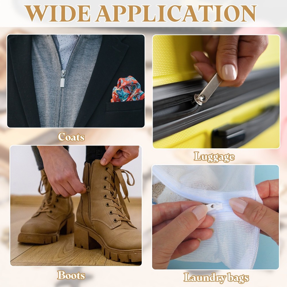 8Pcs Zipper Pull Replacement, Rectangle Detachable Tiny Zipper Slider, Silver