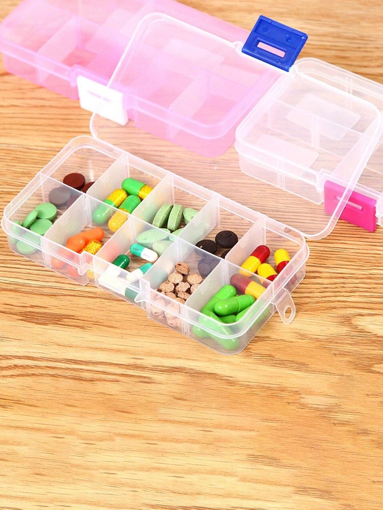 4pc Mini Portable Multi-Compartment Pill Box, Small Pill Case For Outdoor