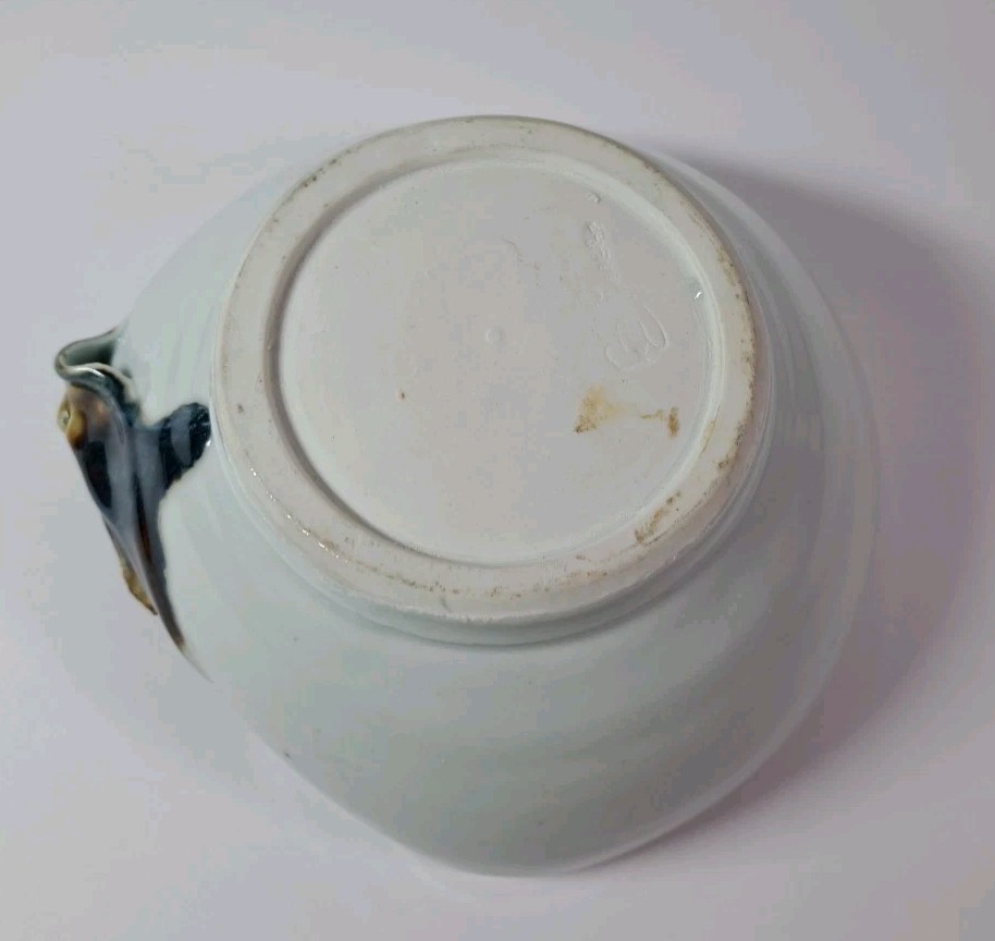 Handmade Signed Abstract Bowl Light Blue Multicolor