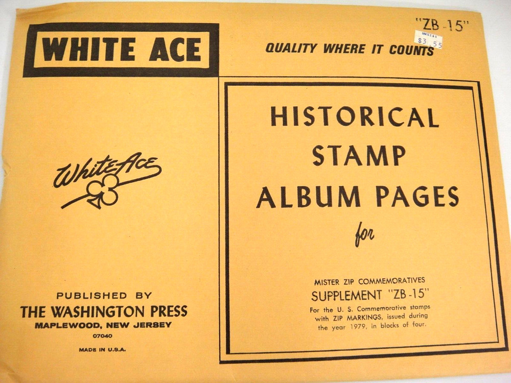 White Ace 1979 Mister Zip Commemorative Stamps in Blocks of 4 Supplement ZB-15