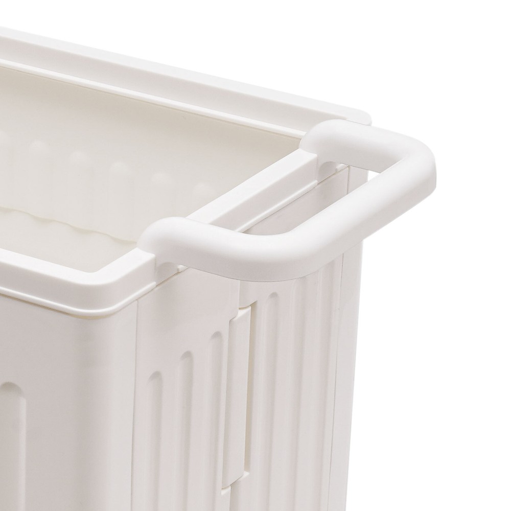White Collapsible Storage Box with Lid & Wheels - Versatile Organizer