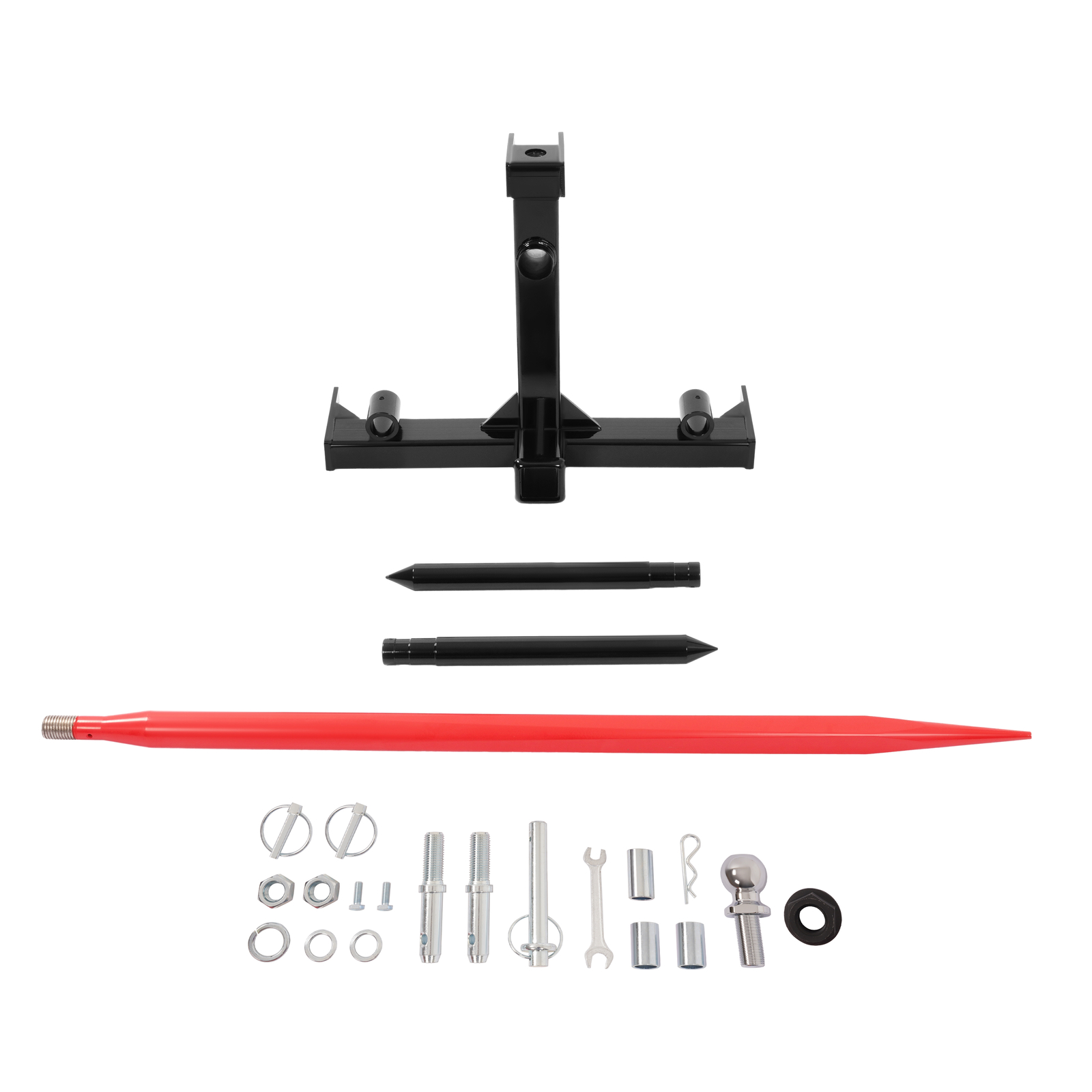 3 Point Hay Bale Spear Trailer Hitch Receiver For Cat 1 Tractor W/Gooseneck Ball