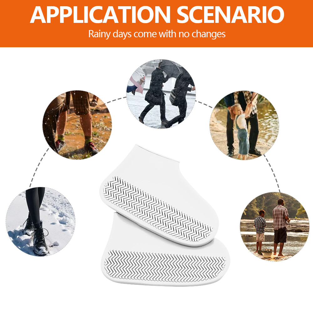 Anti-Slip Silicone Rain Shoe Covers Reusable Waterproof Shoes Cover Protector US