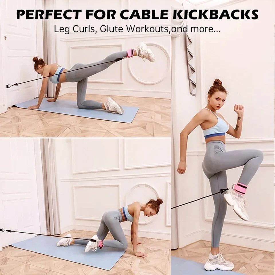 Ankle Straps for Cable Machine Glute Kickbacks | Comfort & Stability