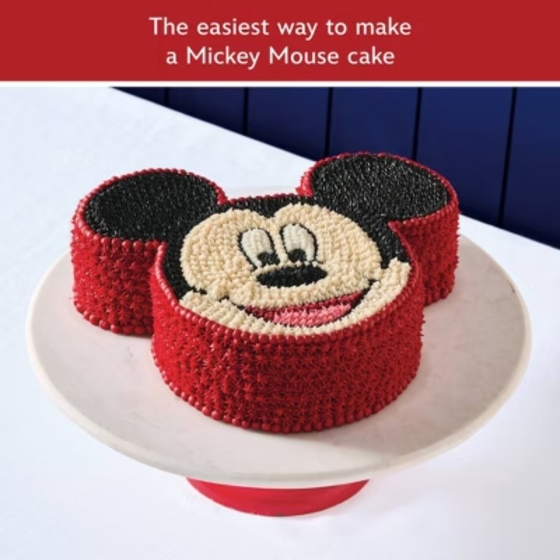 Mickey Mouse Head 3pc Nonstick Bakeware Set Red