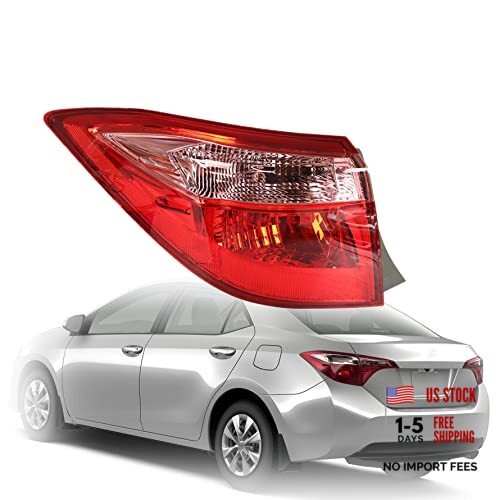 1-Pack Rear Left Tail Light Assembly Replacement for Corolla 2017 Outer
