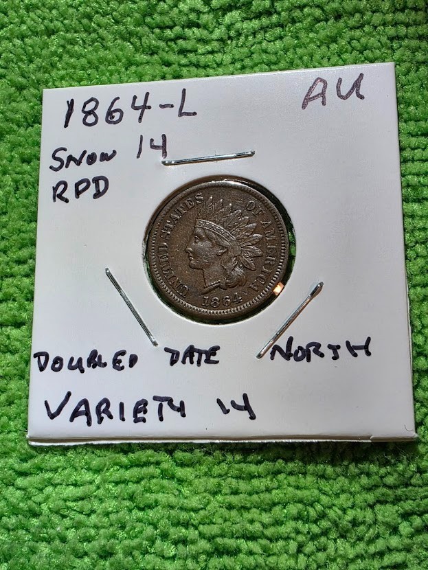 MAJOR ERROR 1864 -L BRONZE INDIAN HEAD PENNY SNOW-14 RPD FANTASTIC COIN!!!