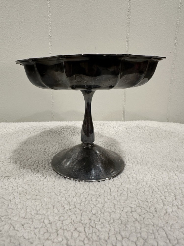 Antique Silverplate Chippendale Compote