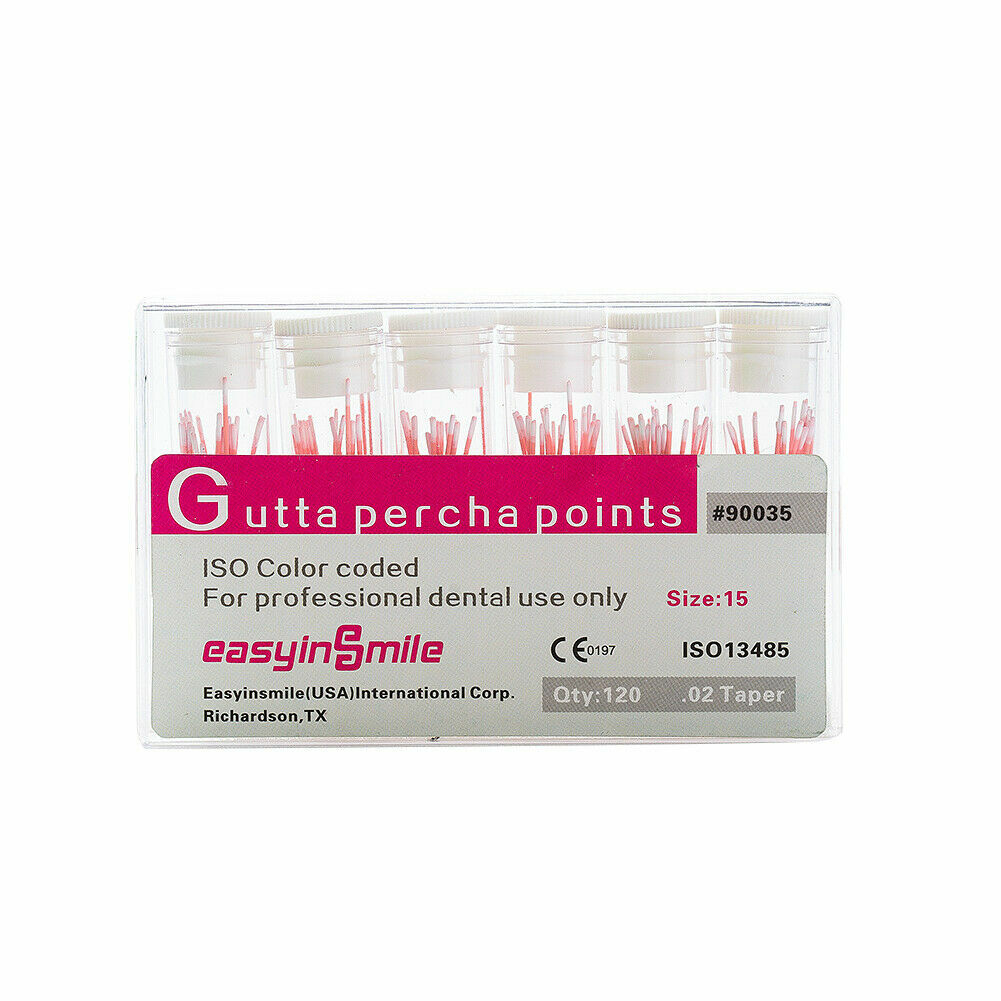 Dental Gutta Percha Points Endo .02/.04/.06 Taper for Root Canal 15-40 45-80 USA