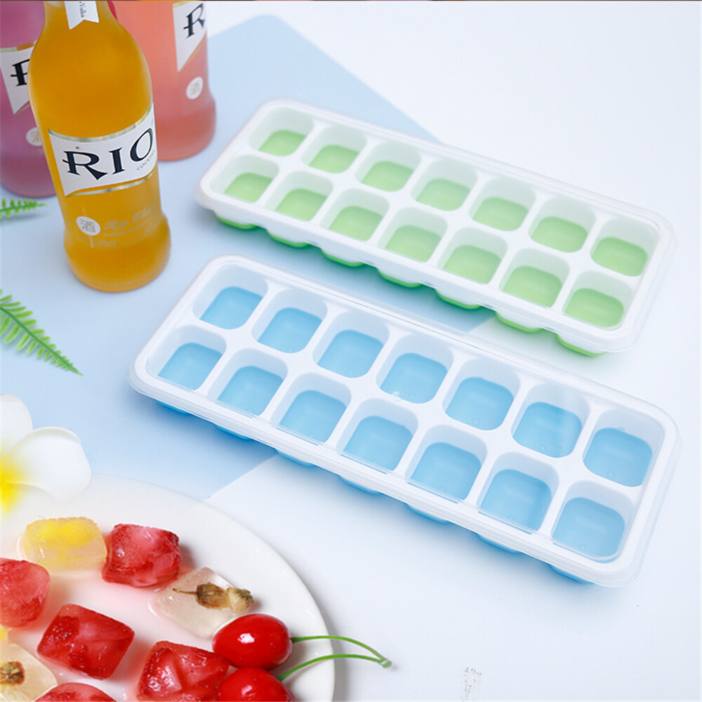 Ice Cube Tray with Lid, 4 Pack Durable Stackable Ice Cube Trays for Freezer with