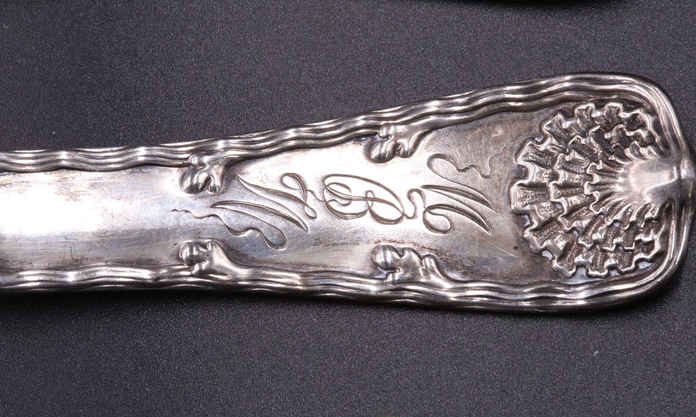 Tiffany & Co., Sterling Silver Fork & Spoon, Wave Edge Pattern, 1884, 5.5 oz