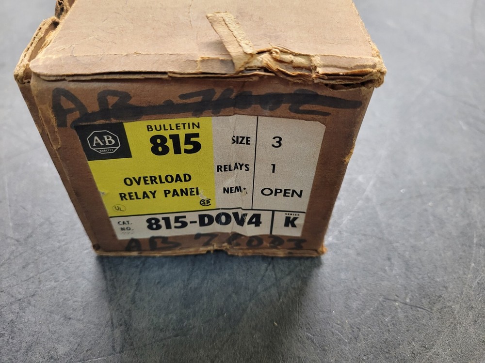 Allen Bradley 815-D0V4 Overload Relay Panel.