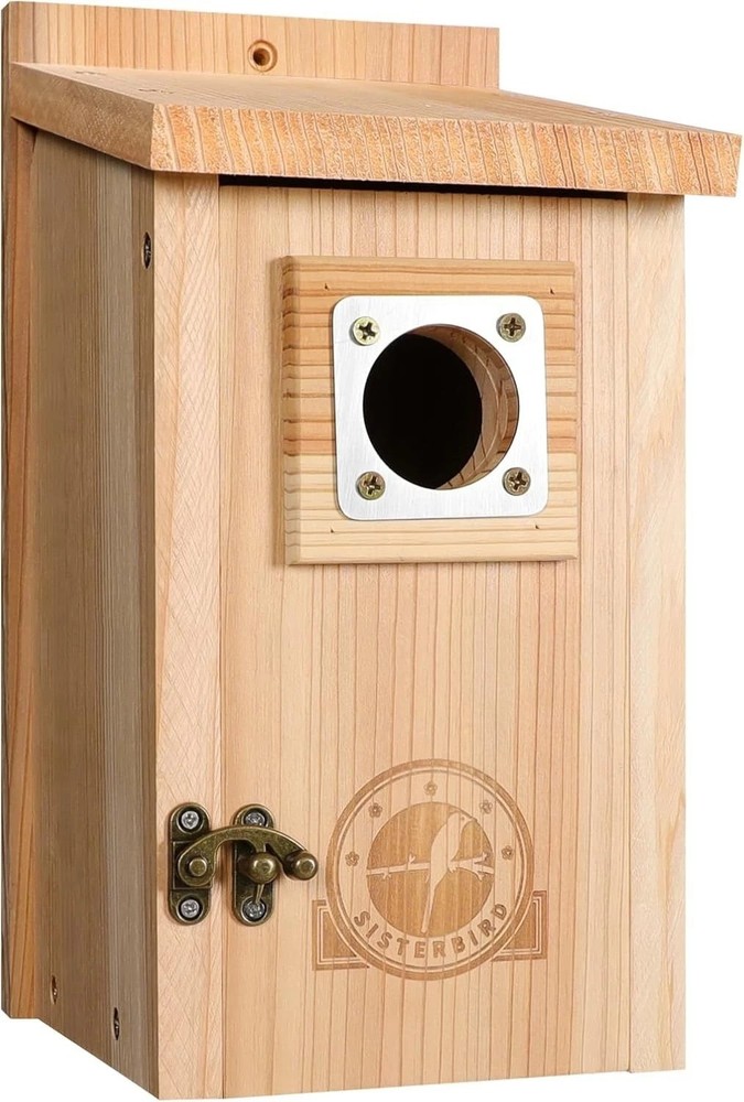 Charming Cedar Outdoor Birdhouse with Predator Guard for Safe Nesting Experience