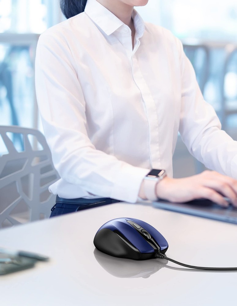 USB Wired Mouse, 6-Button Corded Computer Mouse with 4 Adjustable DPI, Optica...