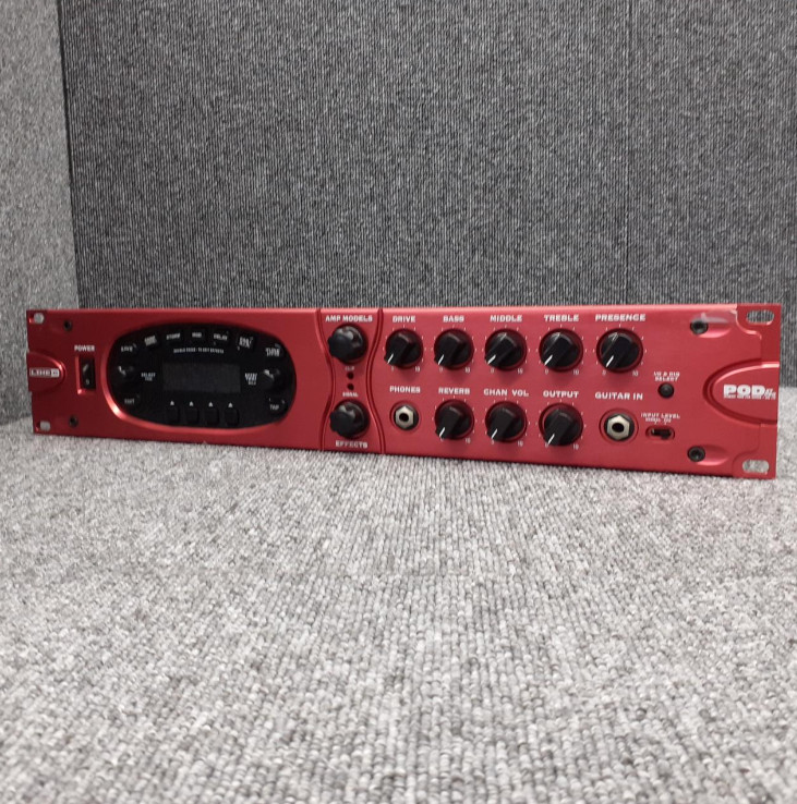 LINE6 POD XT PRO Multi-Effects Processor Guitar Pedal Red Main Unit Only Used