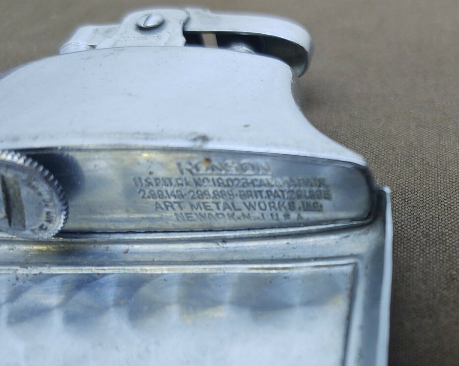 Vintage Ronson Monogram Combo Cigarette Lighter & Cigarette Case