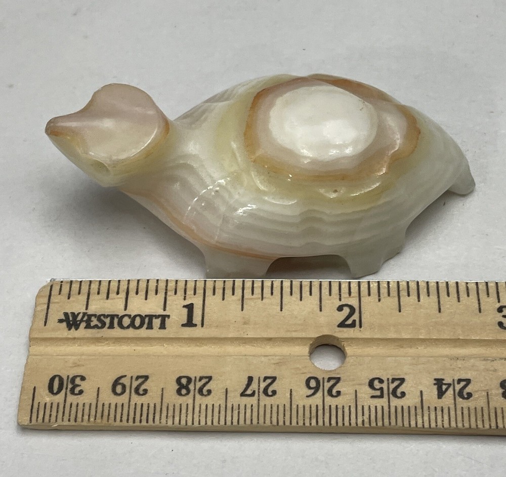 Vintage Carved Stone Turtle 3” long