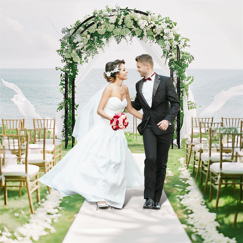 Large Garden Plants Arch Trellis Heavy Duty Metal Wedding Ceremony Arch 85 Inch