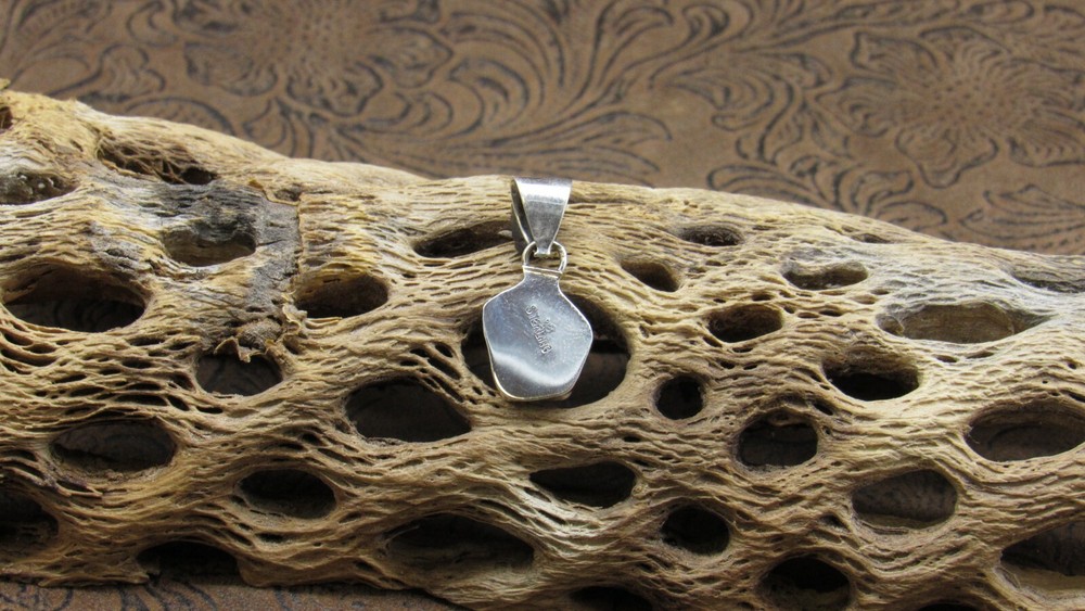 *Turquoise Geometric Shape Sterling Silver Pendant