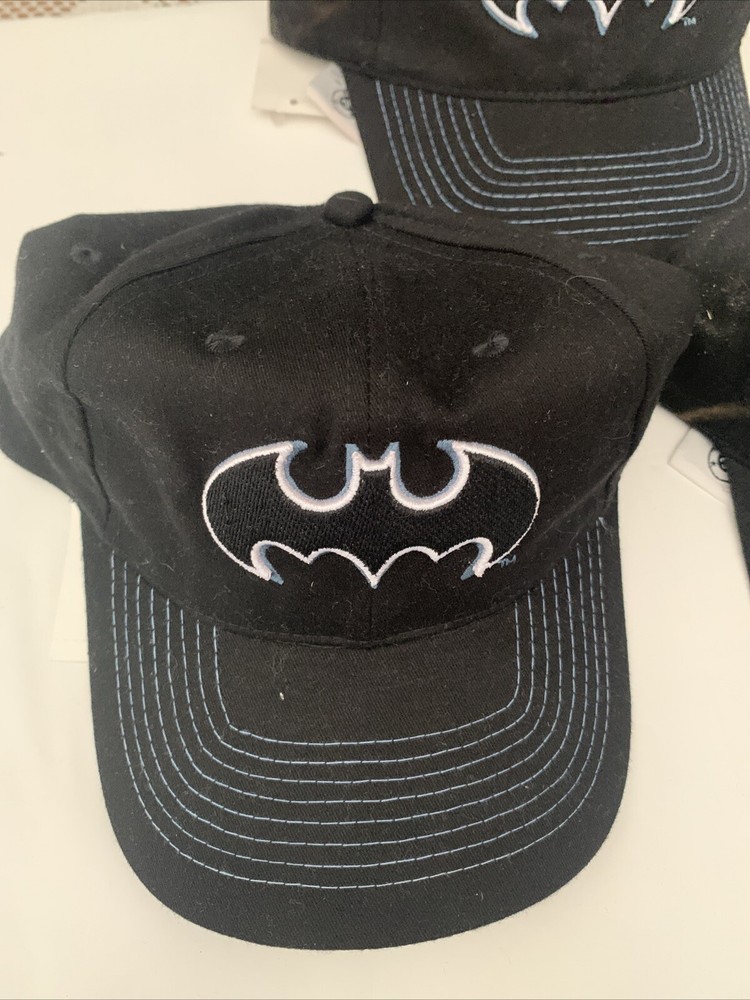 Batman Comics All Black with Silver Trim Cap X 3
