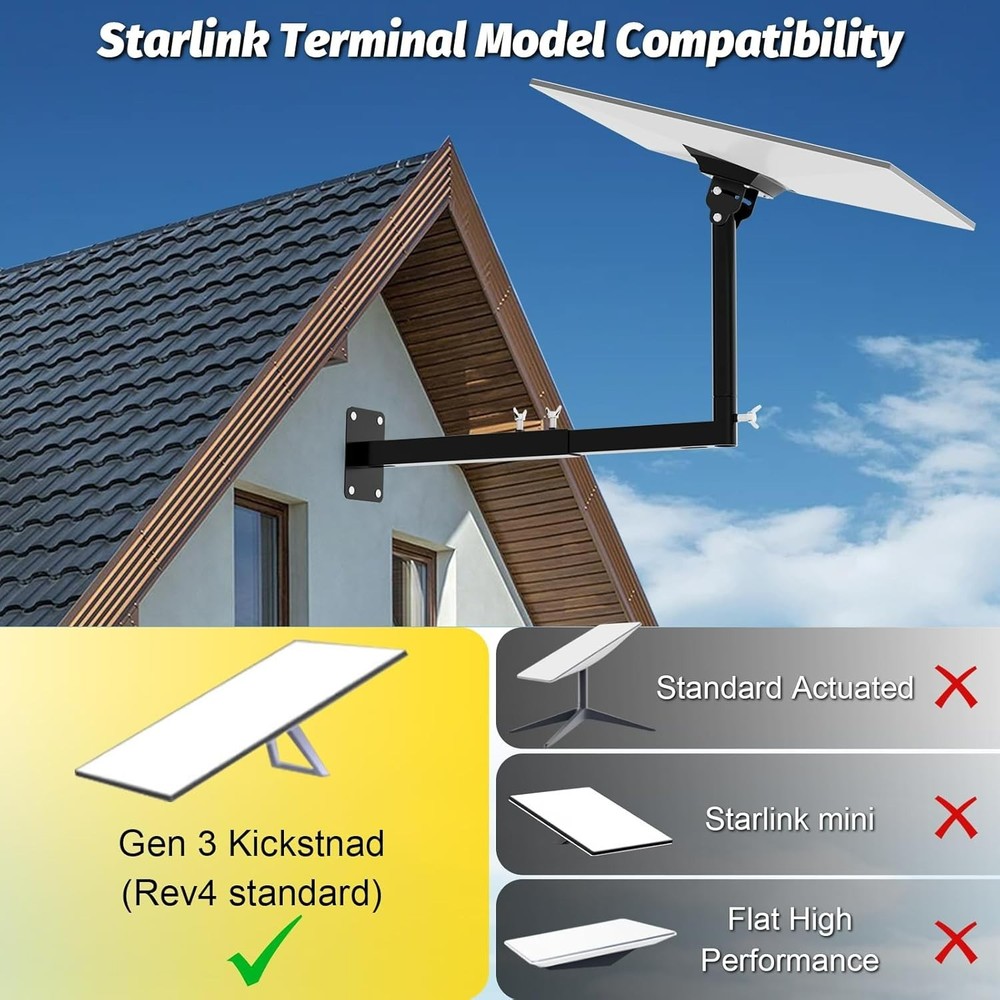 Versatile Starlink Gen 3 Wall Mount - Easy Installation & Optimal Viewing Angles