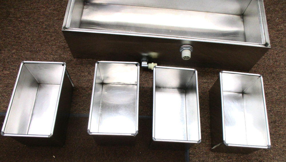 29" stainless developing/processing tank with 4 baskets 4X5 film & lid CLEAN