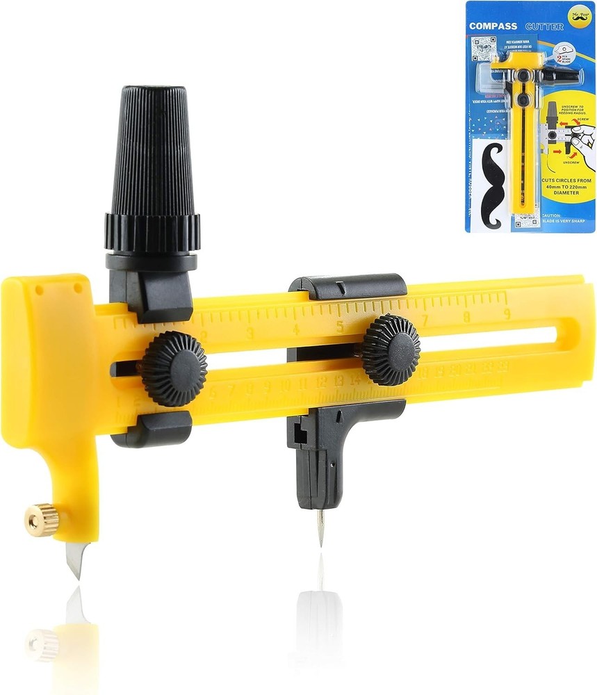 Manual Retractable Compass Circle Cutter for Precision Crafting & Fabric Use