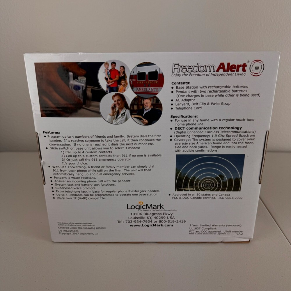 Freedom Alert Personal Emergency Response System Dialer 35911 Open Box