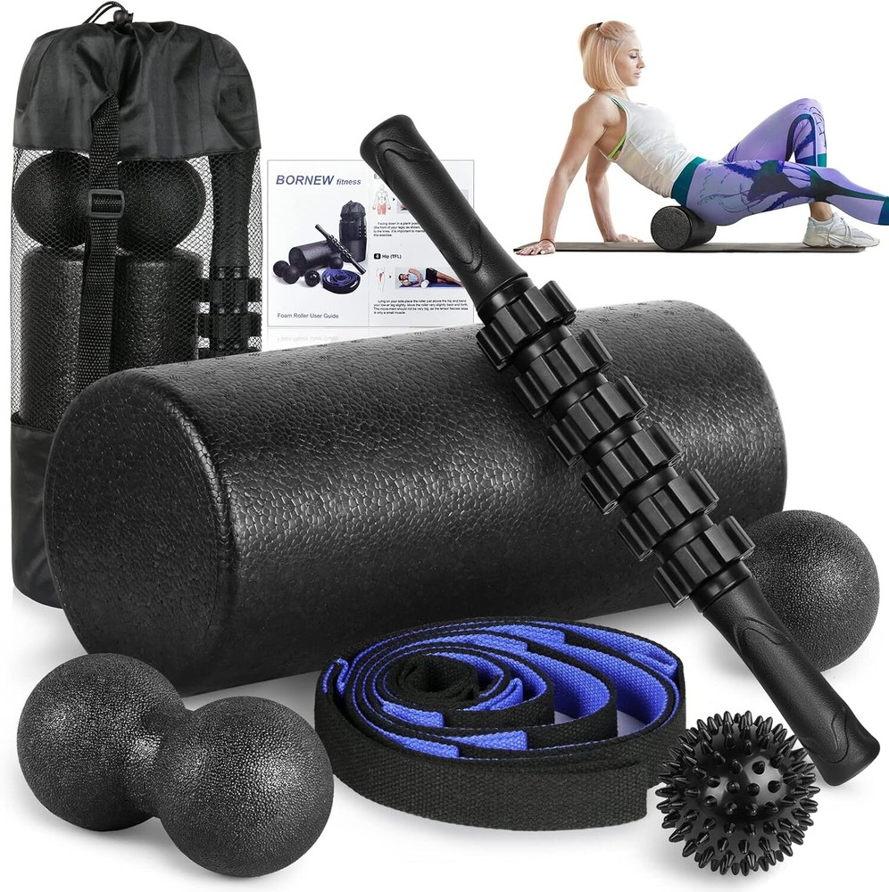 Foam Roller Set - High Density Back Roller, Muscle Roller Bar, 2 Foot